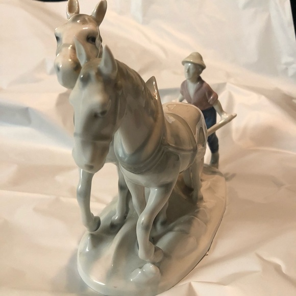 GEROLD PORZELLAN BAVARIA PORCELAIN WORK HORSES WITH FARMER - Picture 3 of 12